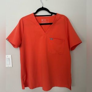 Figs Sunset Orange Catarina - One-Pocket Scrub Top